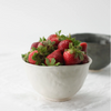 cream flared rim bowl by Nona Kelhofer with strawberries